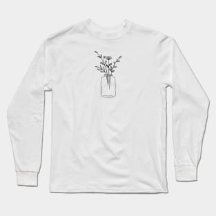 line drawing flowers Long Sleeve T-Shirt